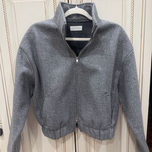 Zara Gray Bomber Jacket for Women